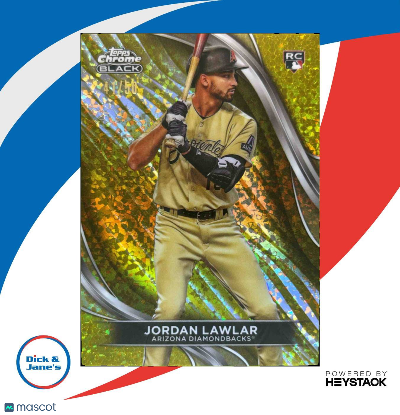 2024 Topps Chrome Black Jordan Lawlar Gold Mini Diamond Refractor 40/50 #3 RC