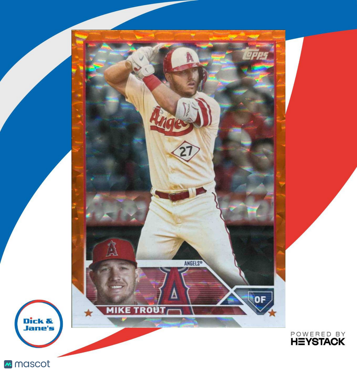 2023 Topps Mike Trout Orange Foil 120/299 #27 Los Angeles Angels