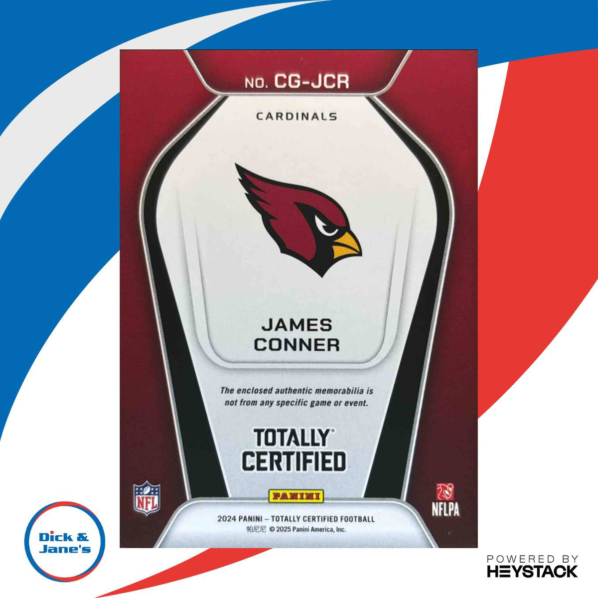 2024 Panini Totally Certified James Conner Gamers #18 Arizona Cardinals