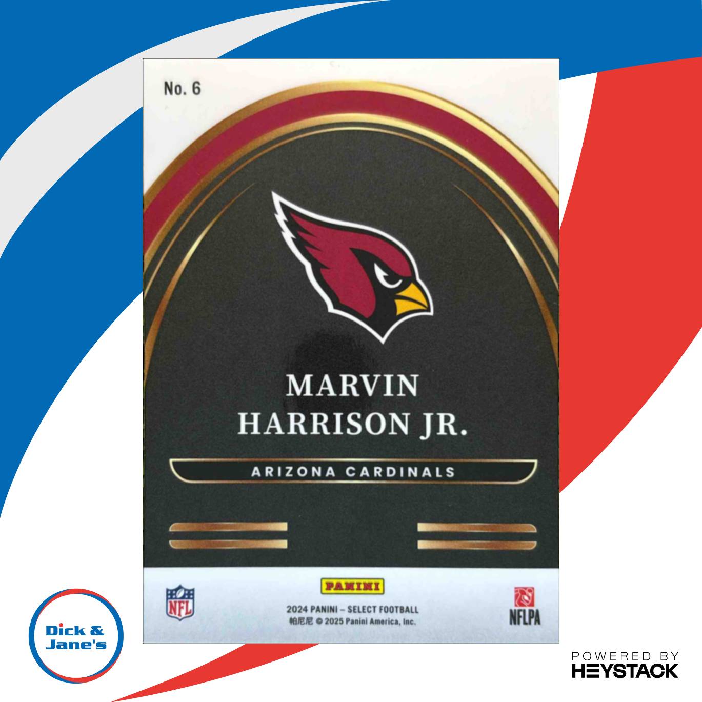 2024 Panini Select Marvin Harrison Jr. Future Prizm #6 RC Arizona Cardinals