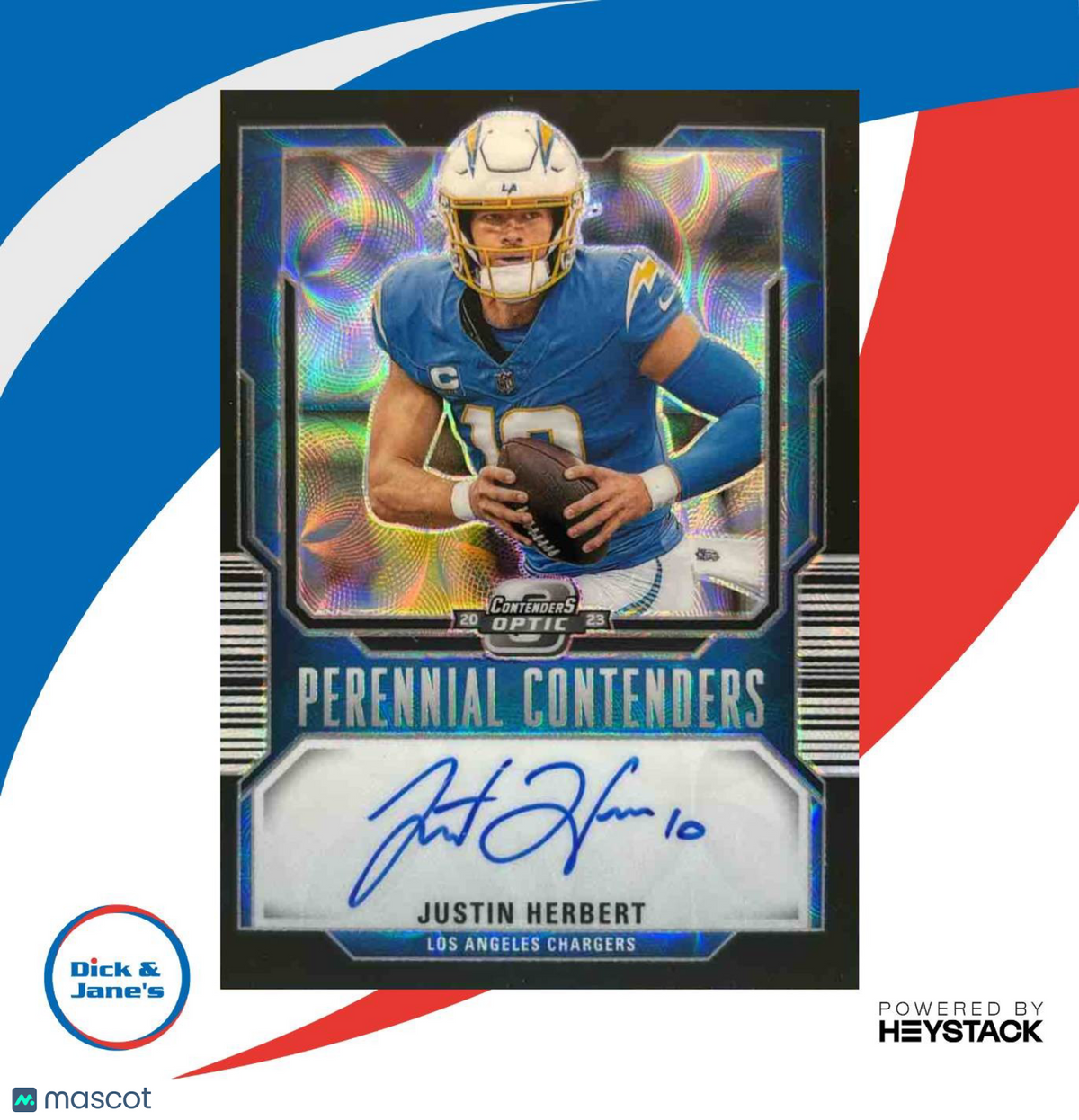 2023 Contenders Optic Justin Herbert Perennial Auto Black Scope 4/25 Chargers