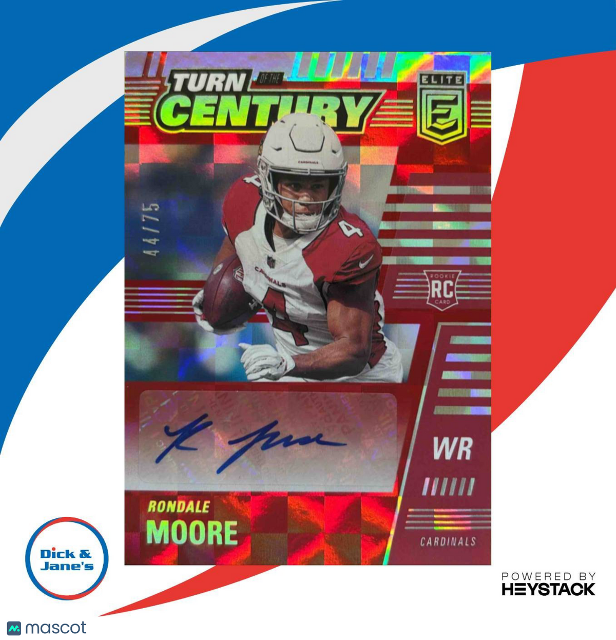 2021 Chronicles Rondale Moore Turn of the Century Auto Red 44/75 RC Cardinals