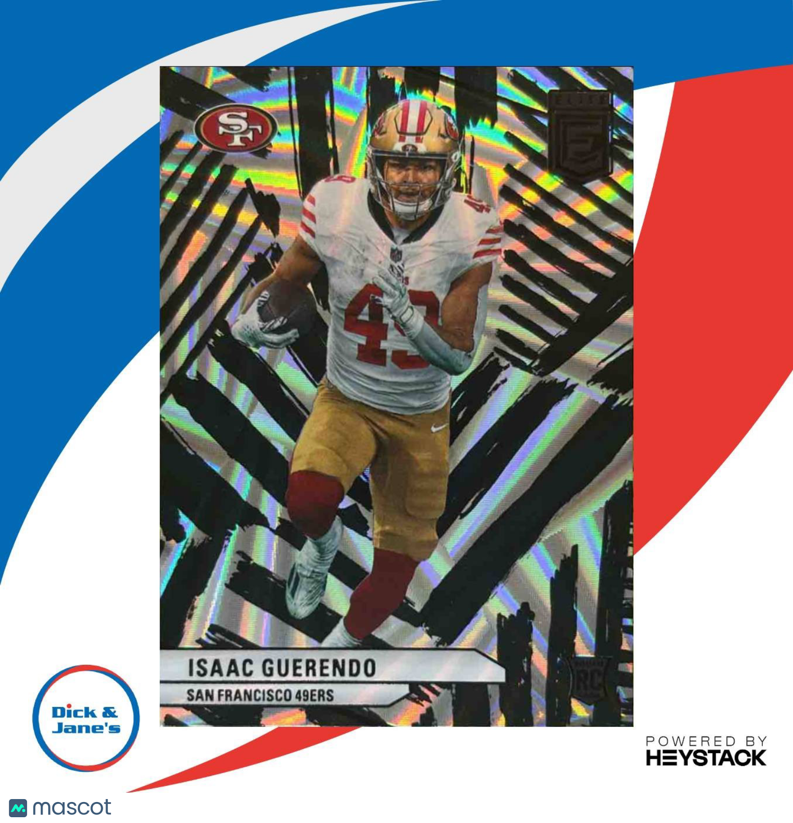 2024 Panini Donruss Elite Isaac Guerendo Razzle Dazzle #184 RC 49ers