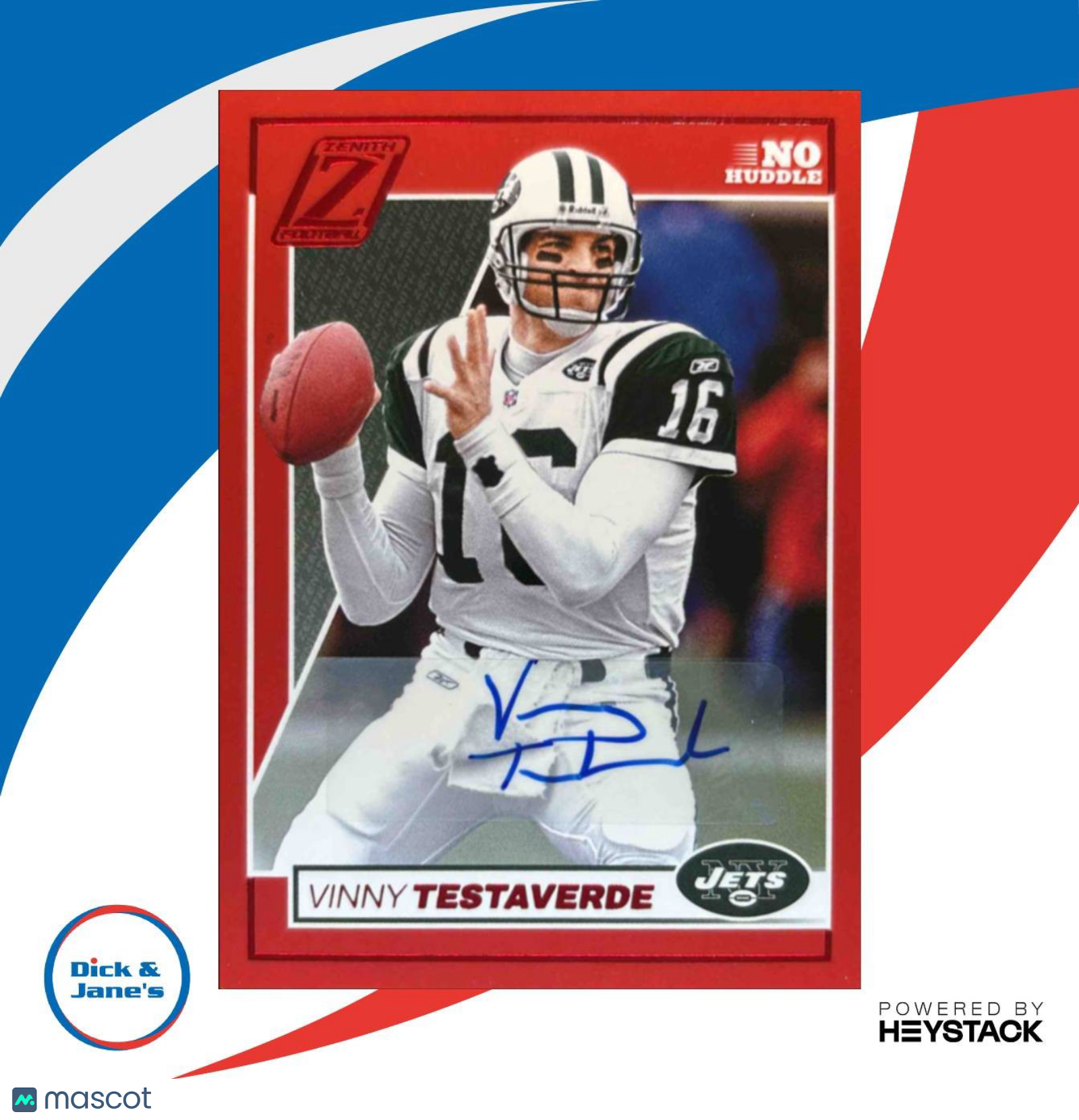 2024 Panini Zenith Vinny Testaverde Auto No Huddle #78 New York Jets