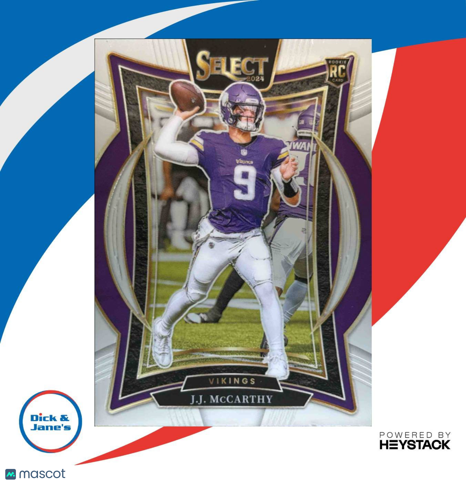 2024 Panini Select J.J. McCarthy Concourse #24 RC Minnesota Vikings