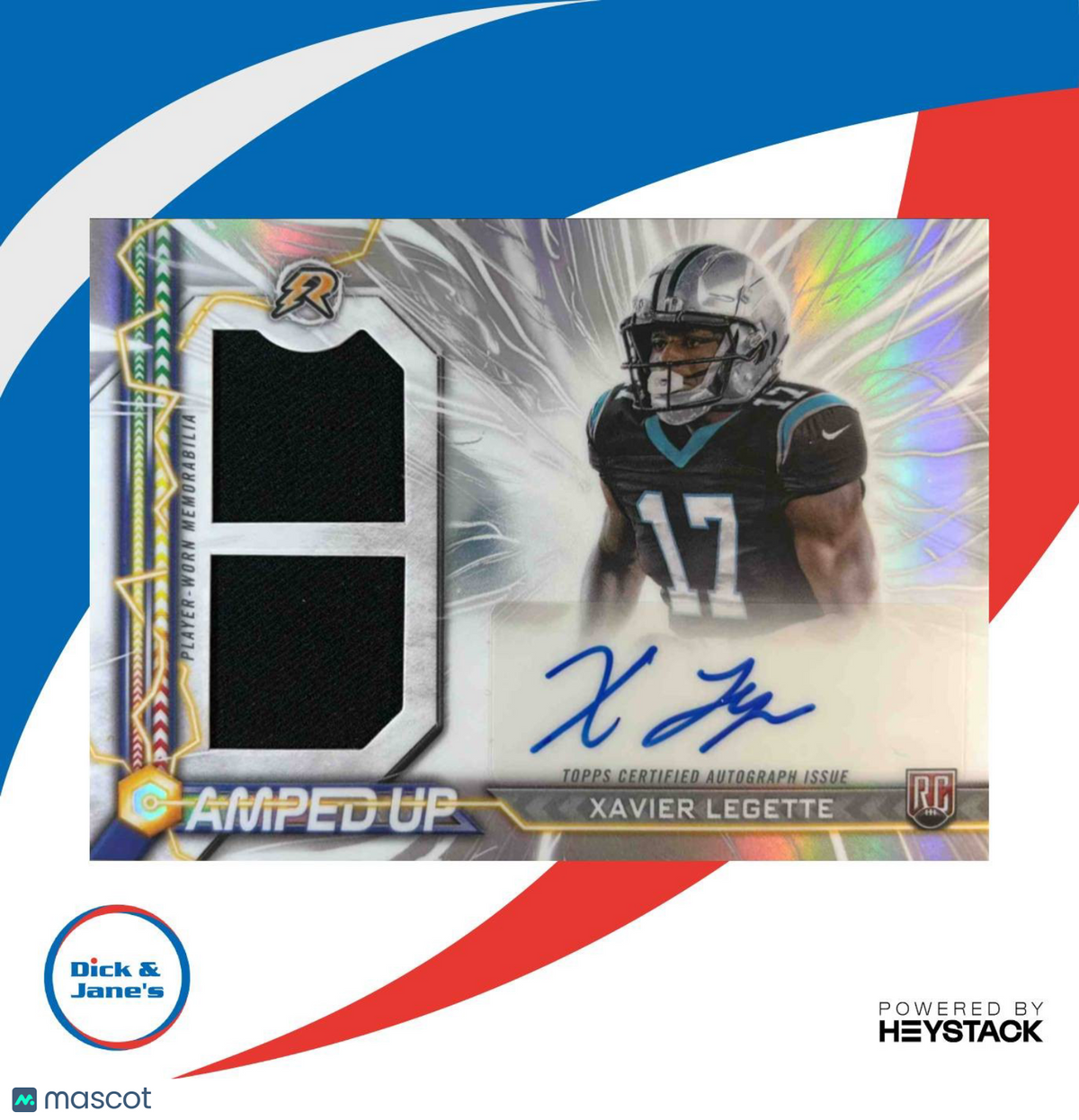 2024 Topps Resurgence Xavier Legette Amped Up Rookie Patch Auto Panthers