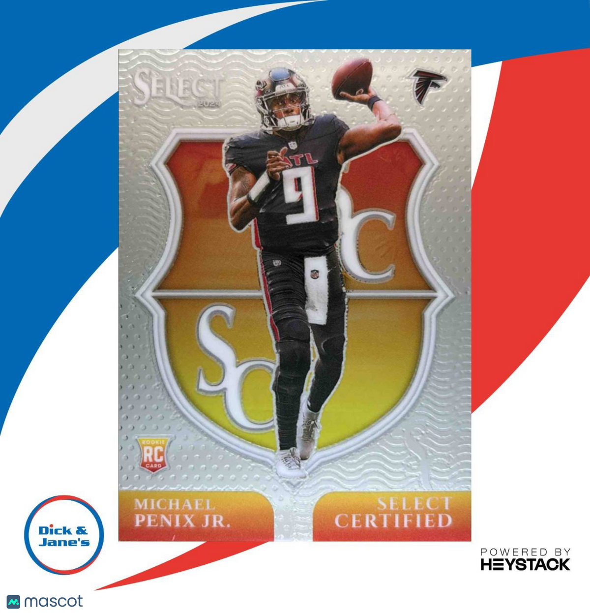 2024 Panini Select Michael Penix Jr. Certified Rookies #9 RC Atlanta Falcons