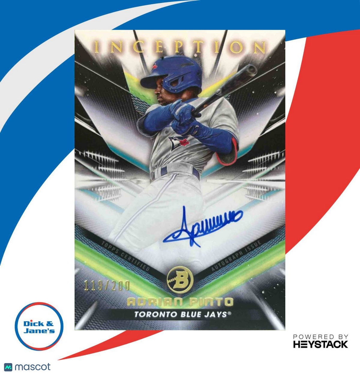 2023 Bowman Inception Adrian Pinto Auto 119/200 #BPA-AP Toronto Blue Jays