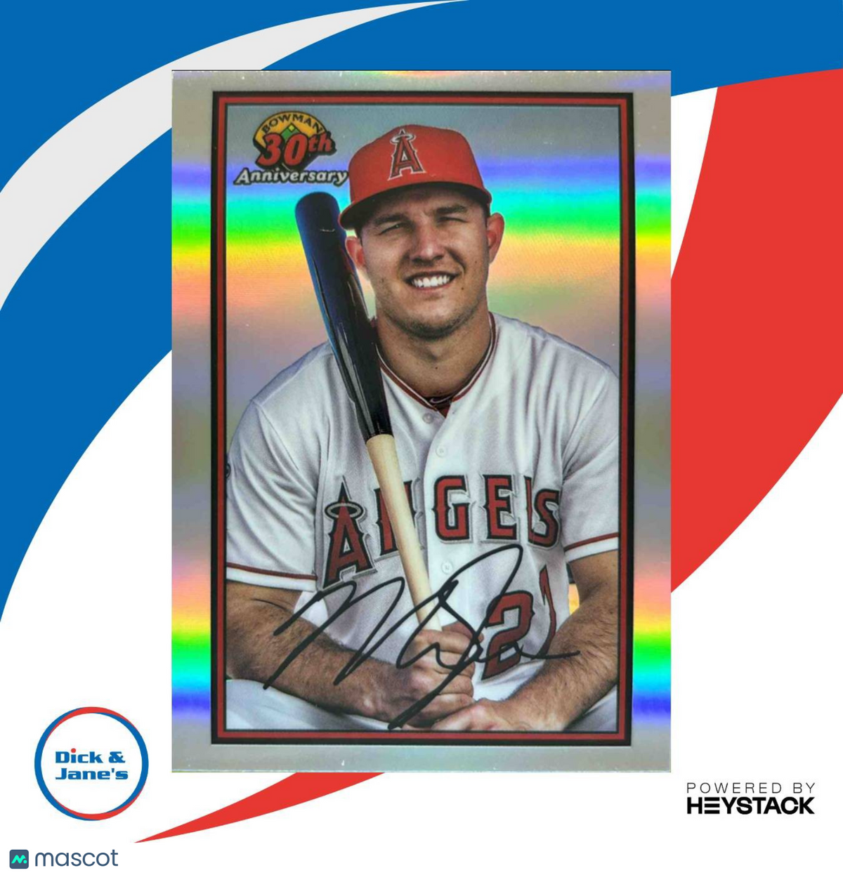 2019 Bowman Mike Trout 30th Anniversary #B30-MT Los Angeles Angels