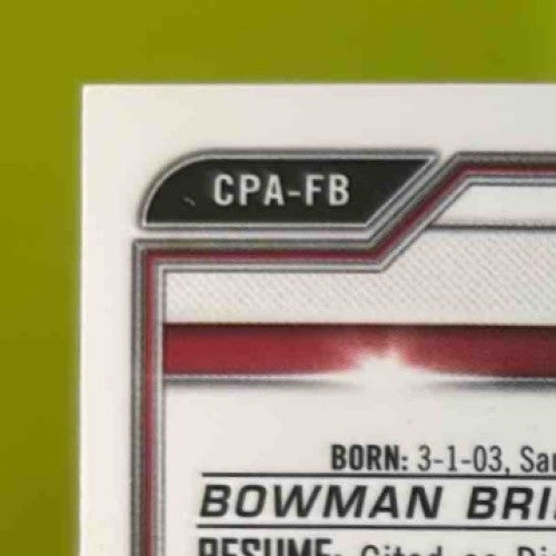 2021 Bowman Chrome Franyel Baez Auto #CPA-FB 1st Prospect Arizona Diamondbacks