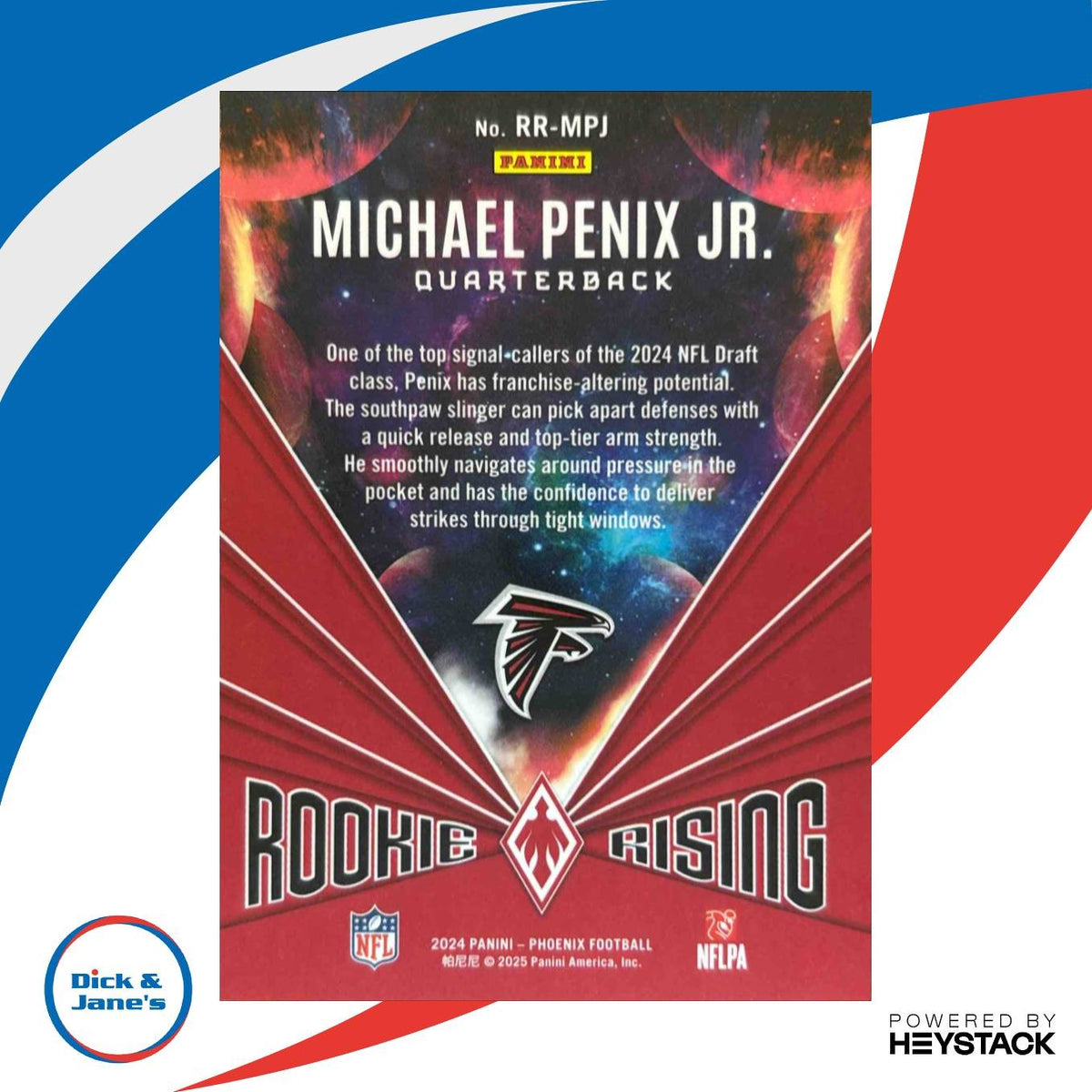 2024 Panini Phoenix Michael Penix Jr. Rookie Rising #RR-MPJ RC Atlanta Falcons