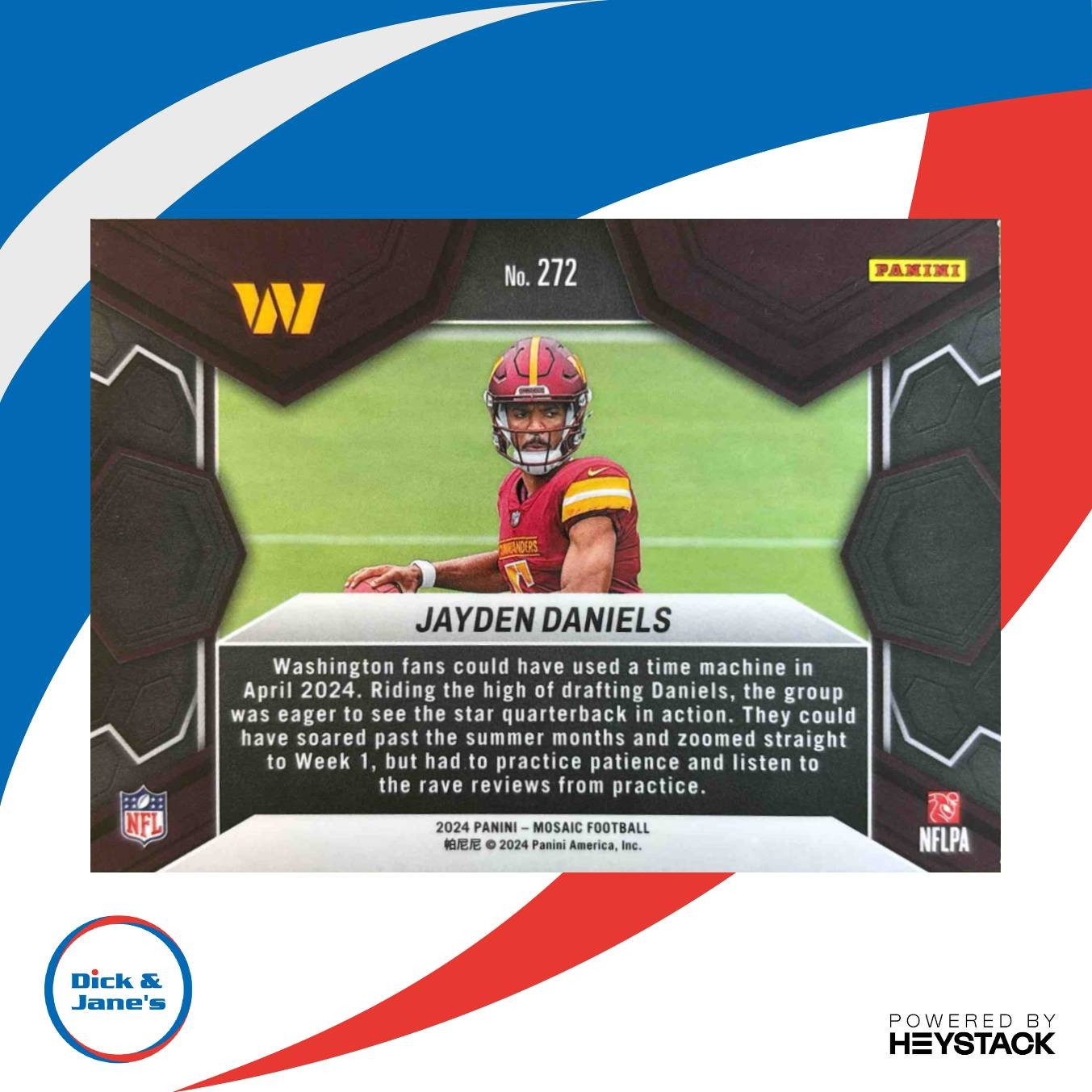 2024 Panini Mosaic Jayden Daniels #272 RC NFL Debut Washington Commanders