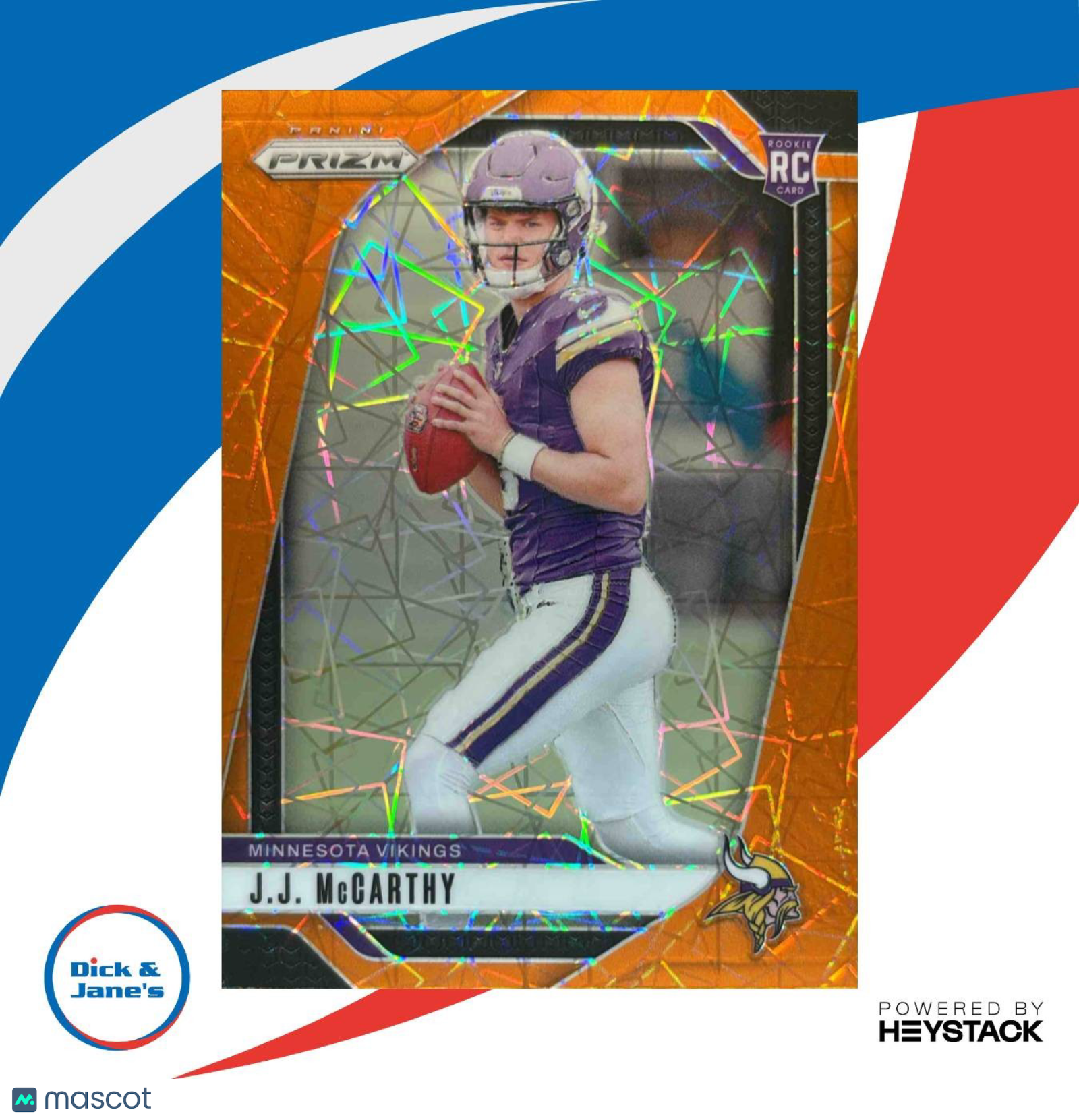 2024 Panini Prizm J.J. McCarthy Lazer #400 RC Minnesota Vikings