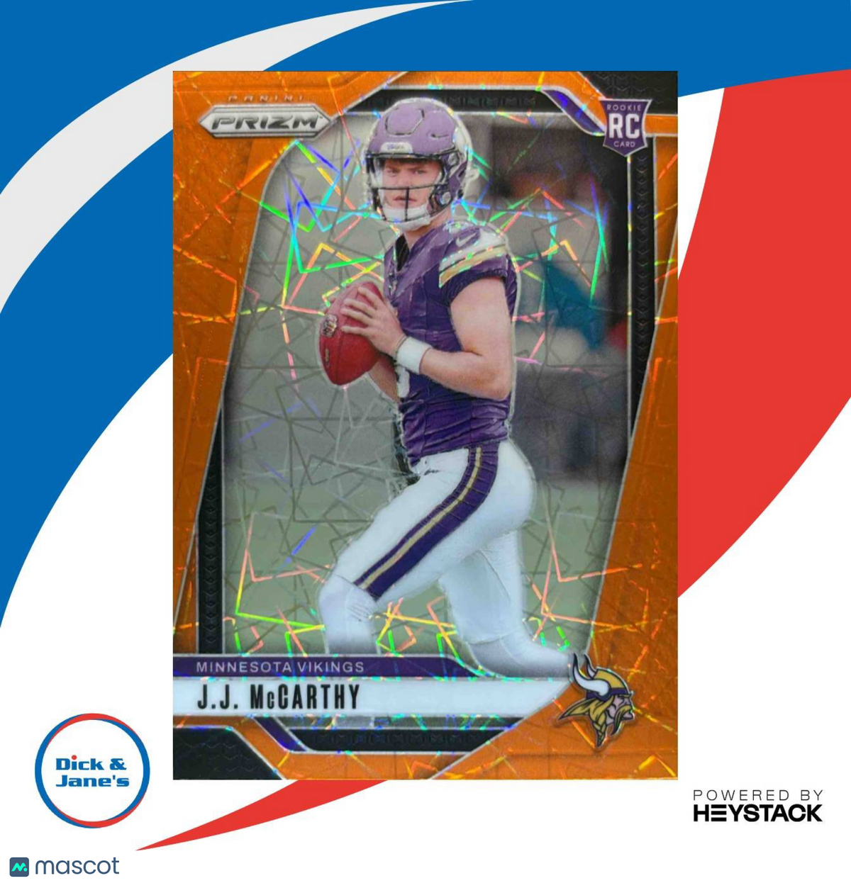 2024 Panini Prizm J.J. McCarthy Lazer #400 RC Minnesota Vikings