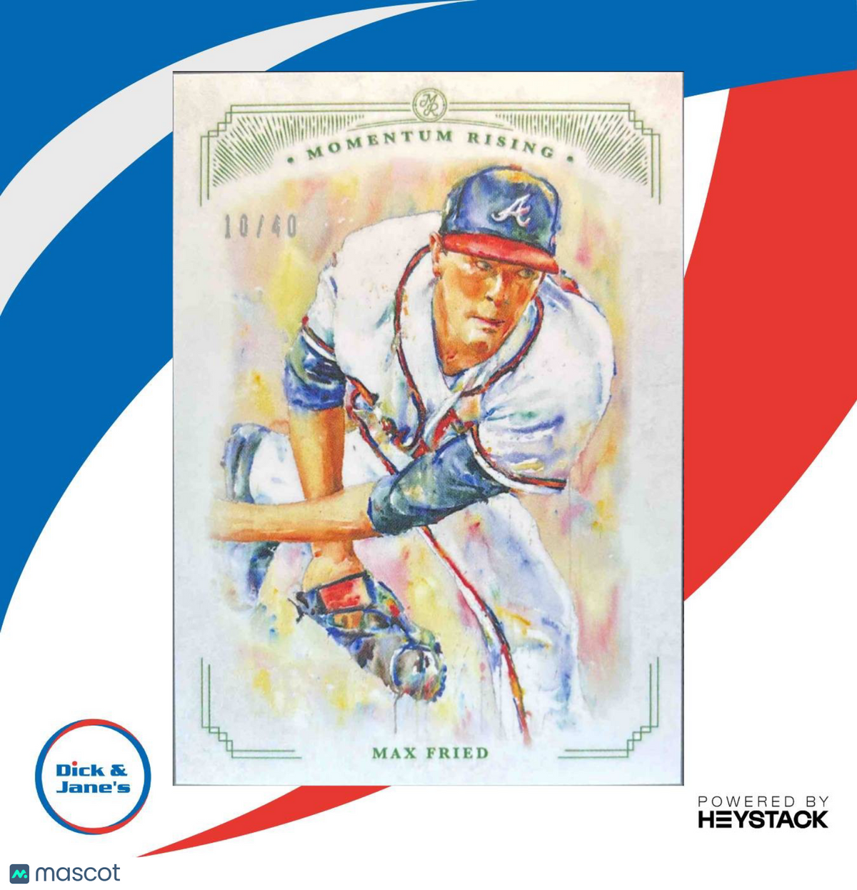 2019 Topps On-Demand Momentum Rising Max Fried Green /40 #8A Atlanta Braves