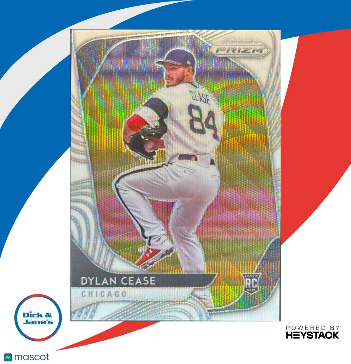 2020 Panini Prizm Dylan Cease White Wave #128 RC Chicago Sox
