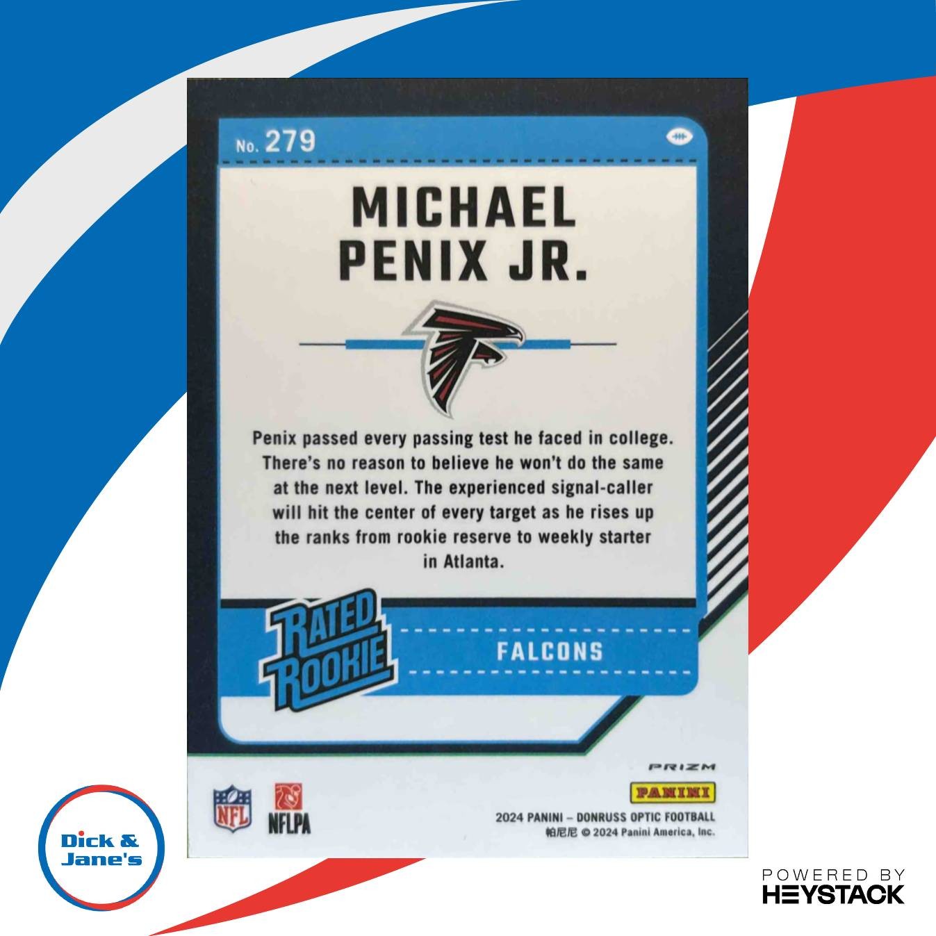 2024 Donruss Optic Michael Penix Jr. Stars #279 Rated Rookie Atlanta Falcons