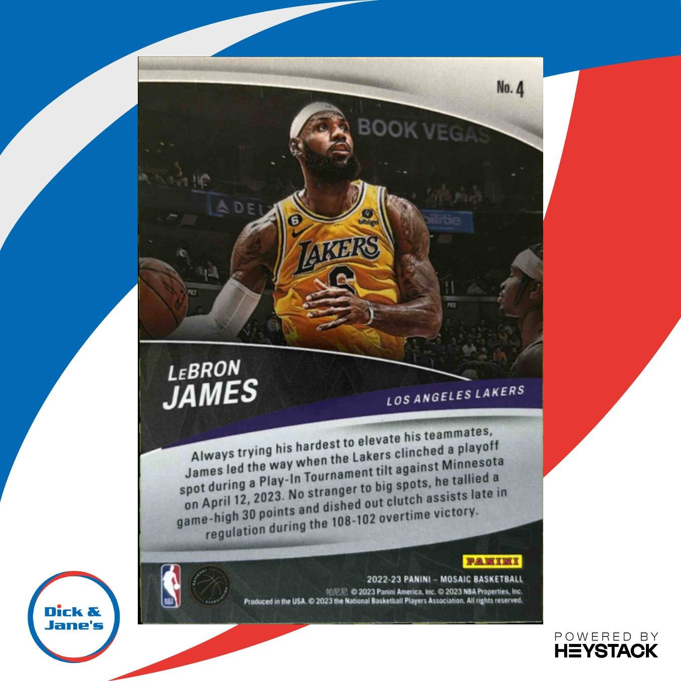 2022-23 Panini Mosaic LeBron James Elevate #4 Los Angeles Lakers