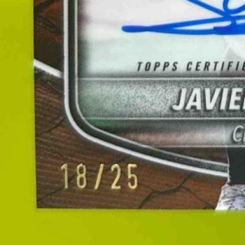 2025 Bowman Javier Mogollon Chrome Auto Reptilian Orange Refractor /25 White Sox