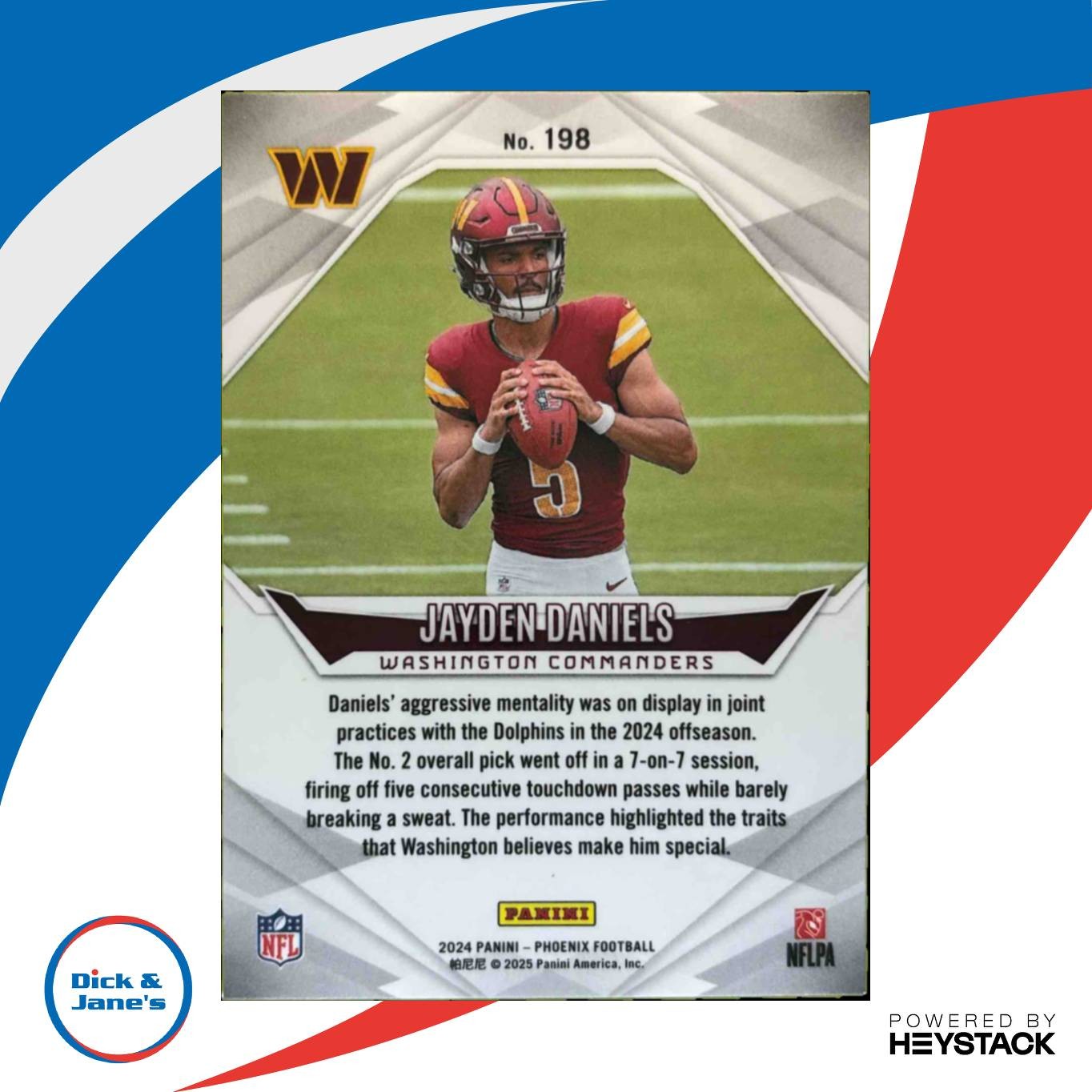 2024 Panini Phoenix Jayden Daniels Hyper #198 RC Washington Commanders