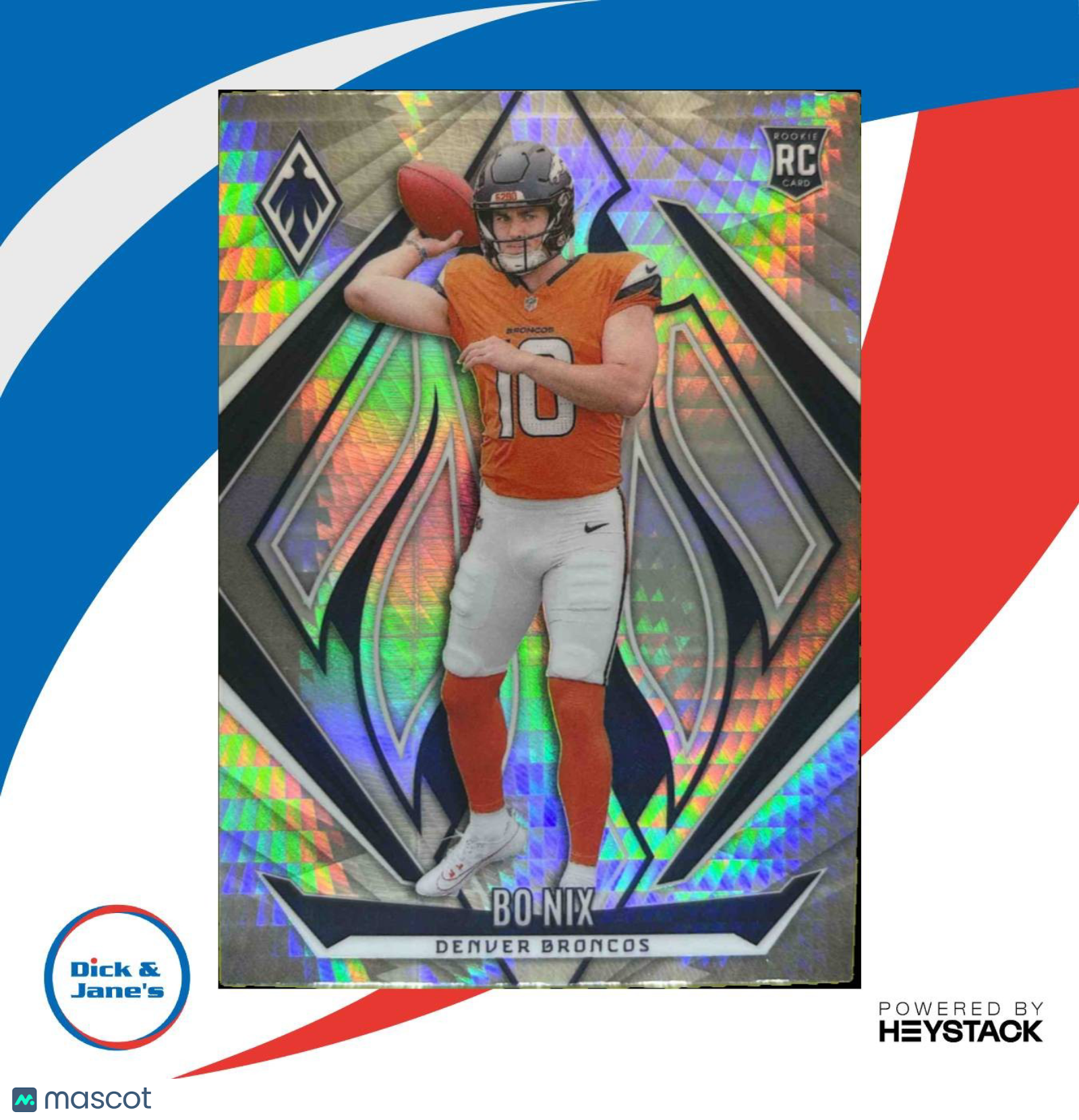 2024 Panini Phoenix Bo Nix Hyper #159 RC Denver Broncos