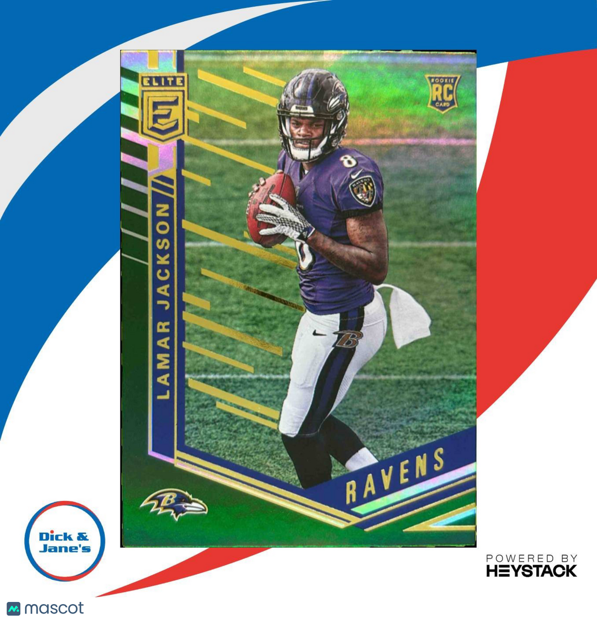 2018 Panini Donruss Elite Lamar Jackson Green #167 RC Baltimore Ravens