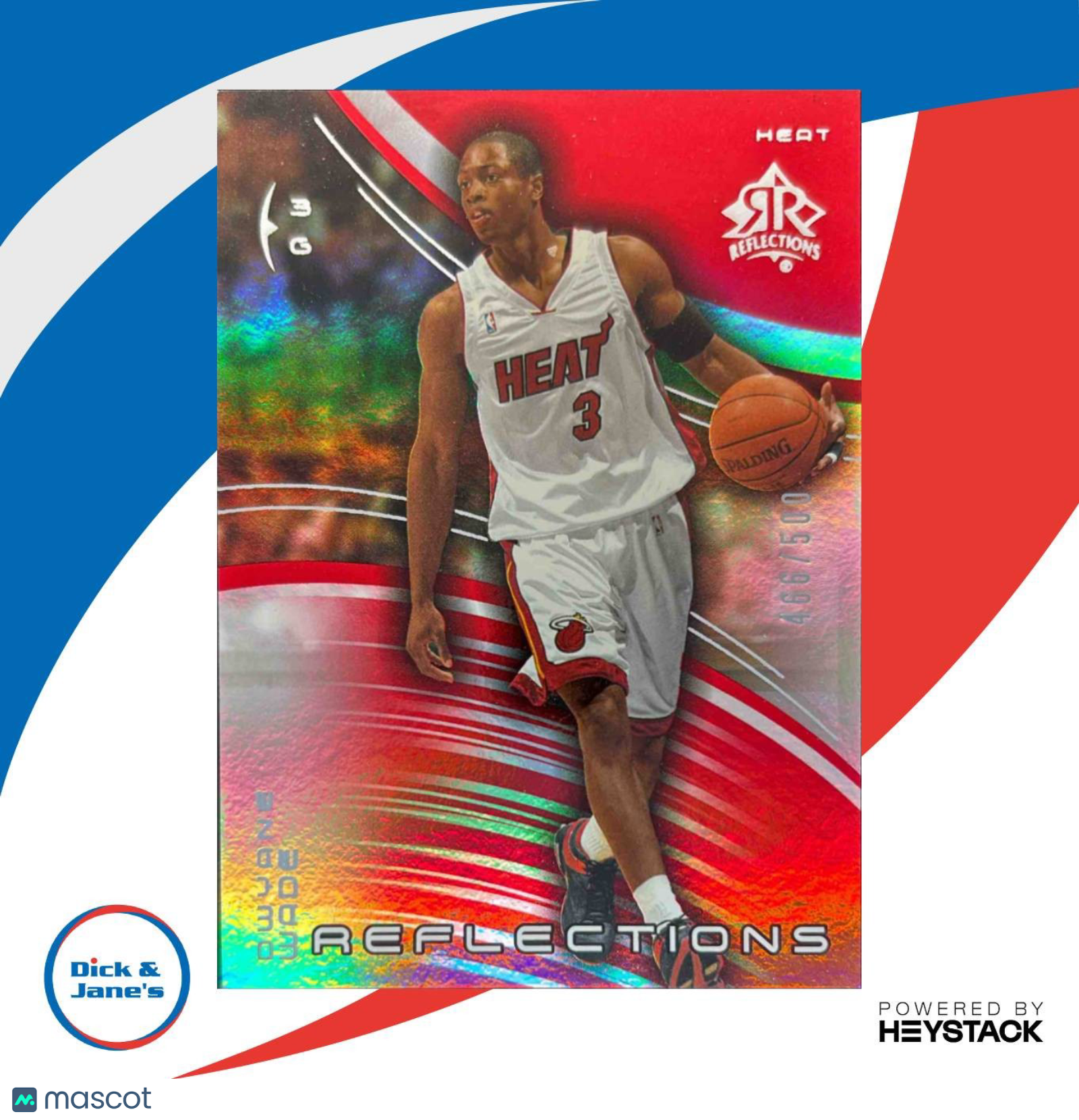 2003-04 Upper Deck Triple Dimensions Dwyane Wade Reflections Ruby /500 #41 Heat
