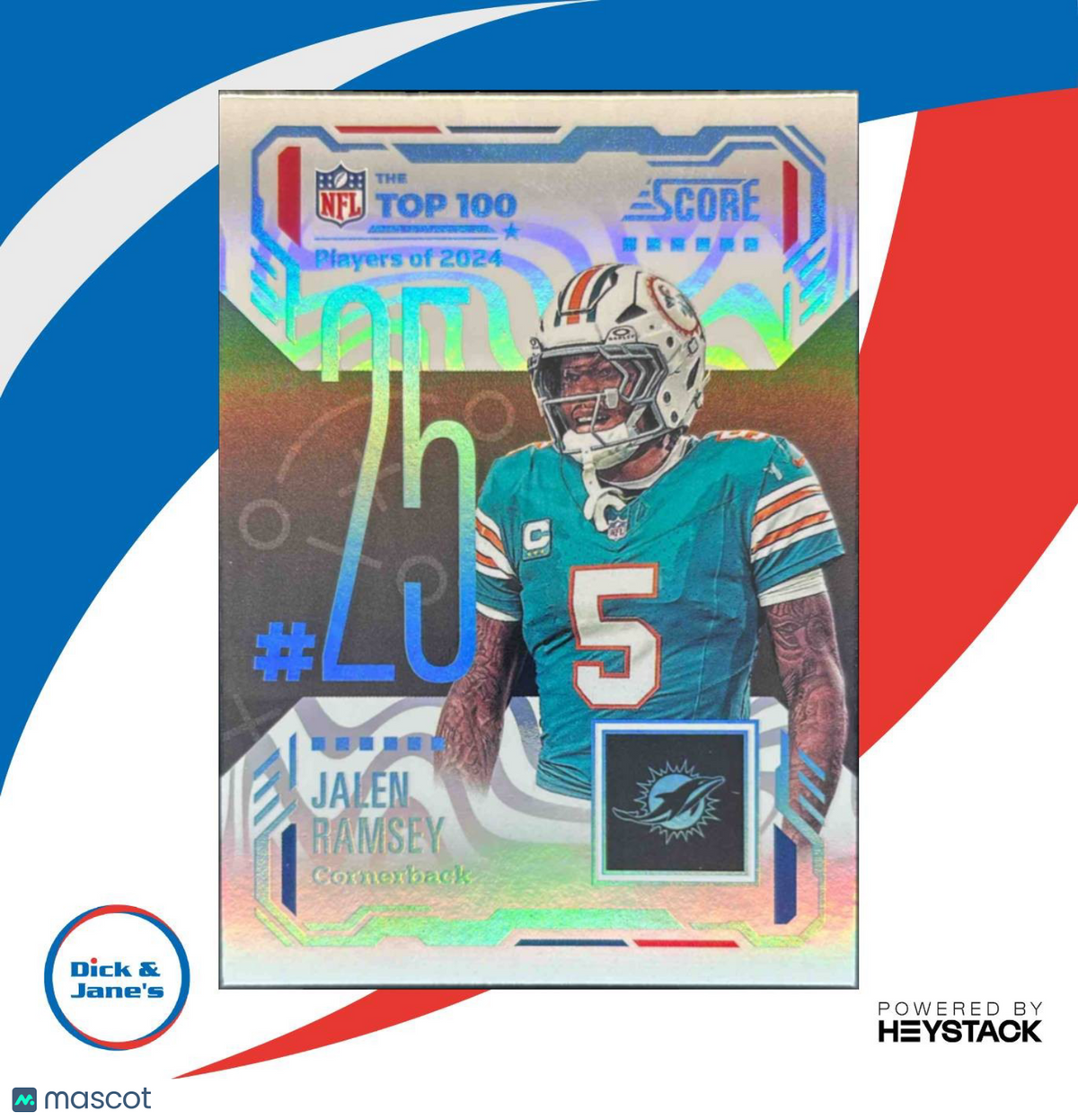 2025 Panini Score Jalen Ramsey Top 100 #25 Miami Dolphins