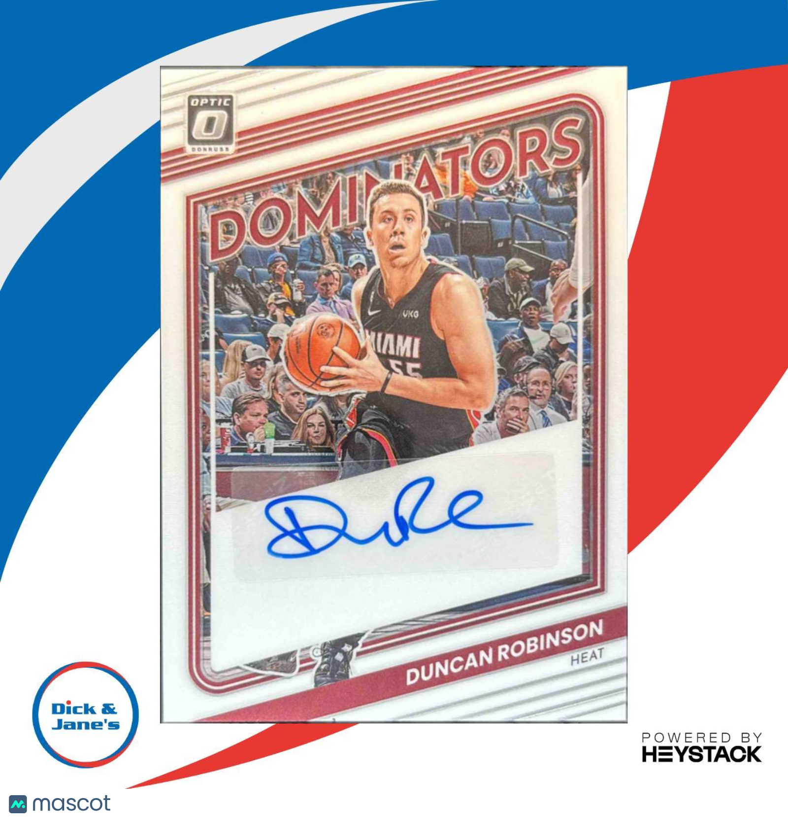 2022-23 Panini Donruss Optic Duncan Robinson Dominators Signatures 3/99 Heat
