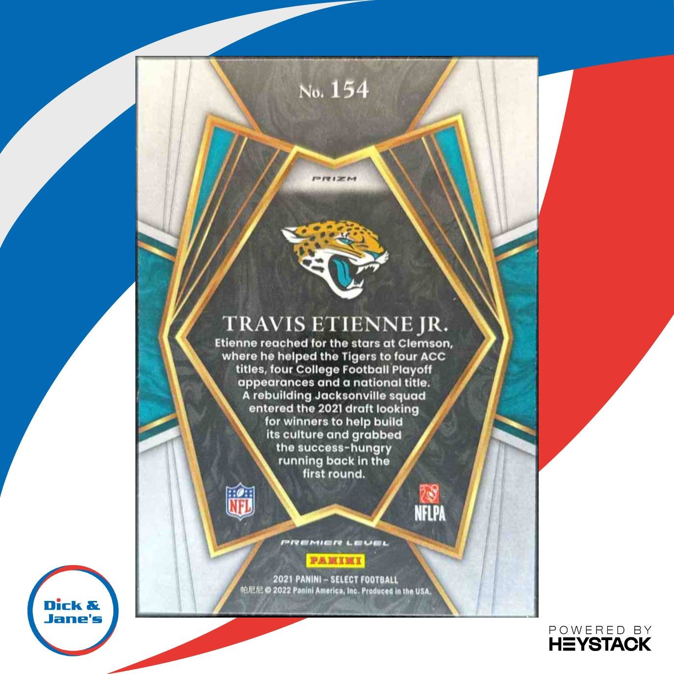 2021 Panini Select Travis Etienne Jr. Disco Prizm #154 RC Premier Jaguars