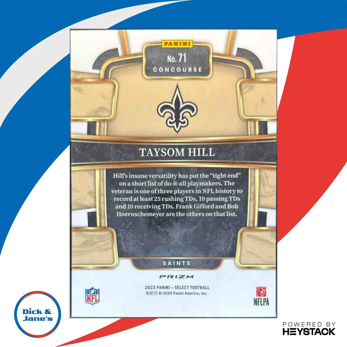 2023 Panini Select Taysom Hill Cosmic Prizm SSP #71 Concourse New Orleans Saints