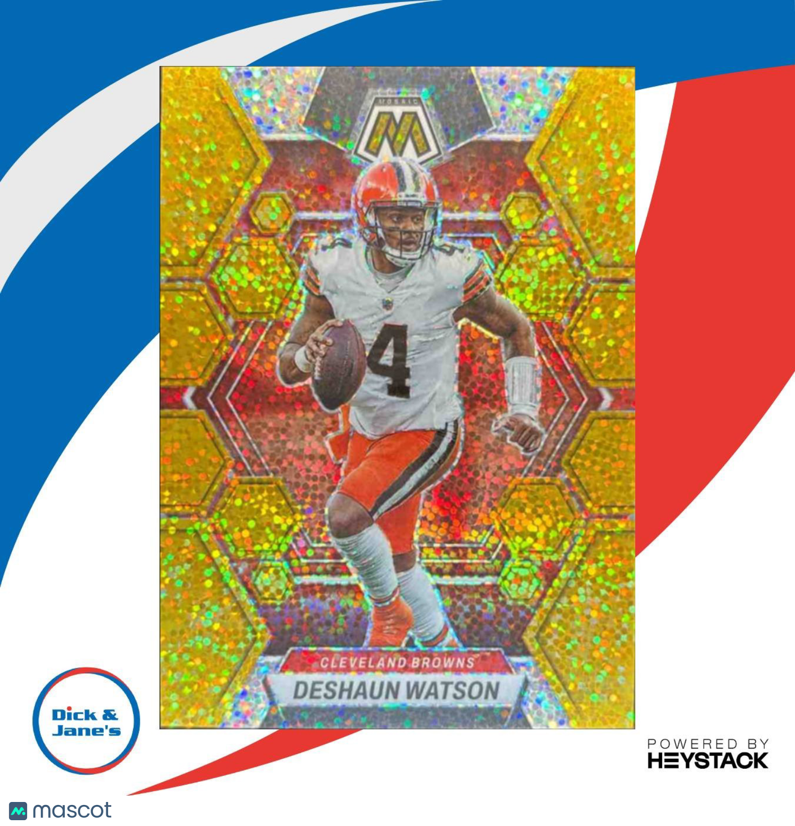 2023 Panini Mosaic Deshaun Watson Gold Sparkle Prizm 18/24 #48 Cleveland Browns