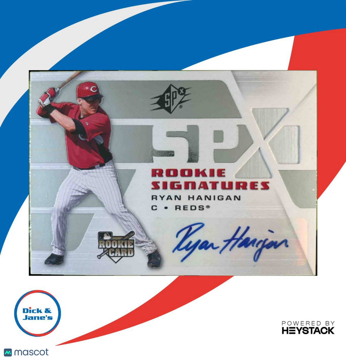 2008 SPx Ryan Hanigan Rookie Signatures Silver #110 RC Auto Cincinnati Reds