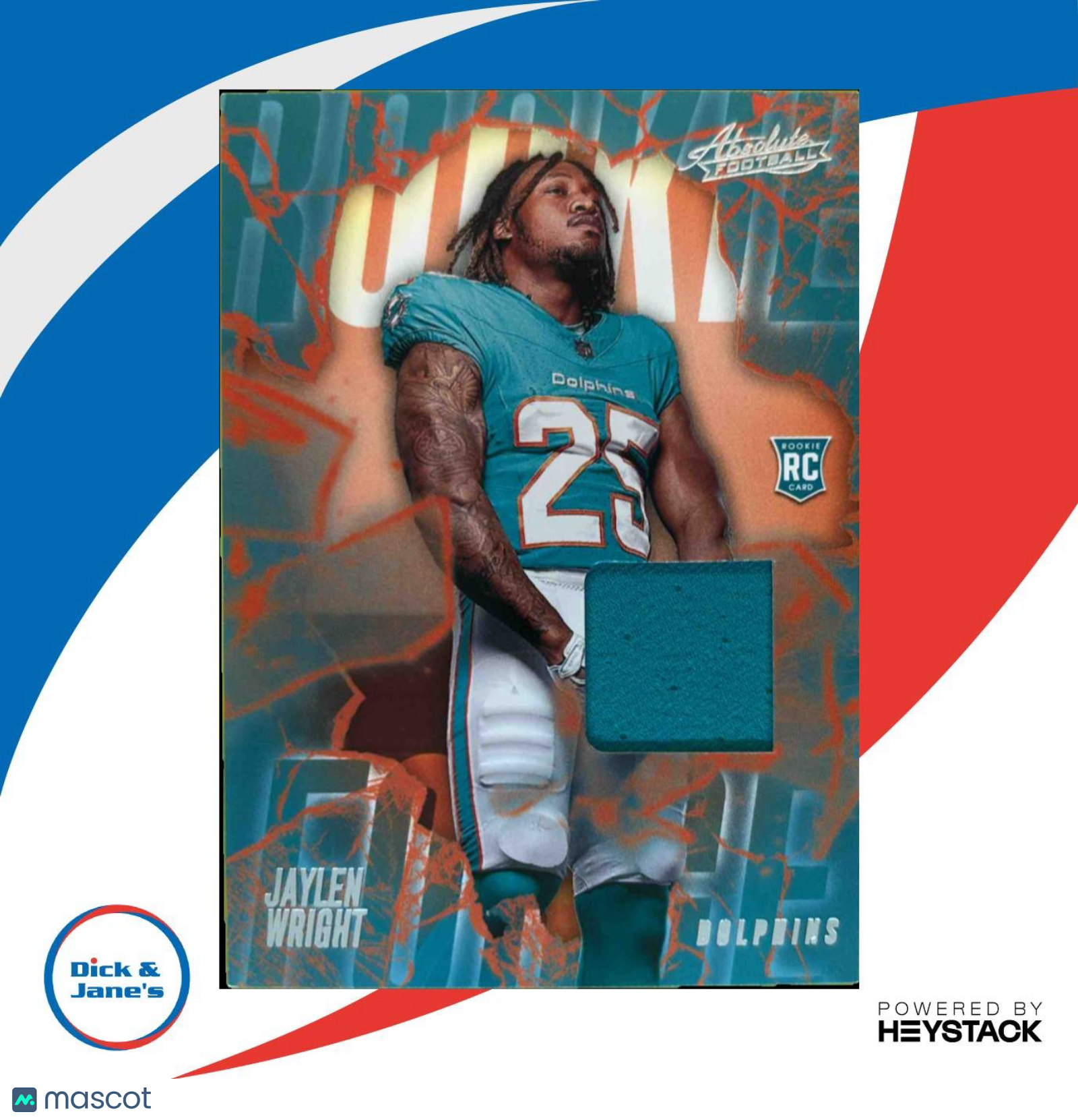 2024 Panini Absolute Jaylen Wright Rookie Force #RF-JWT MEM RC