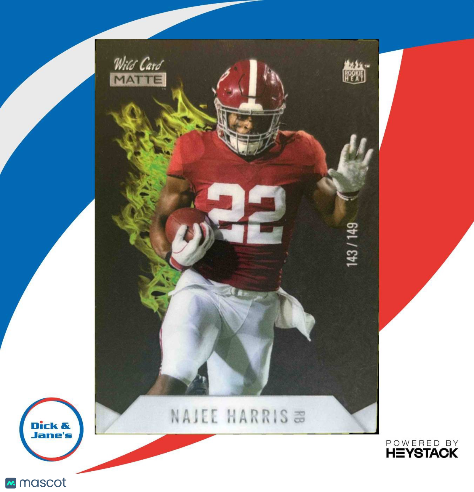 2021 Wild Card Najee Harris Red Hot Rookies /149RC Alabama Crimson Tide