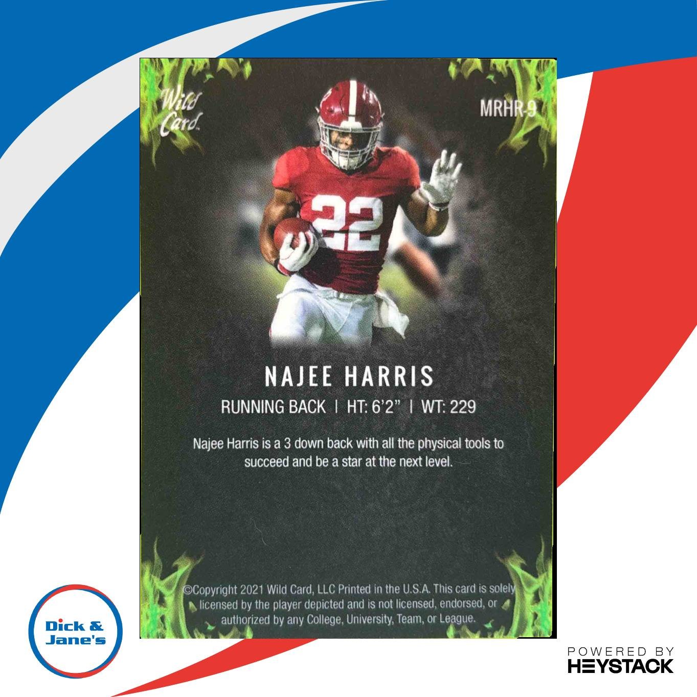 2021 Wild Card Najee Harris Red Hot Rookies /149RC Alabama Crimson Tide