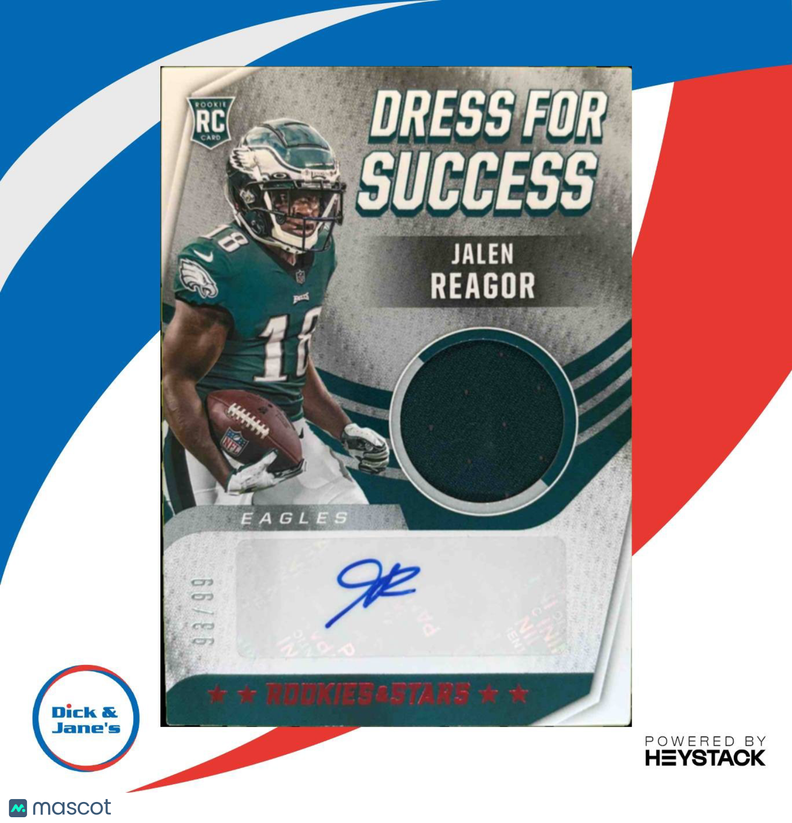 2020 Rookies & Stars Jalen Reagor Dress for Success /99 RC Auto Eagles