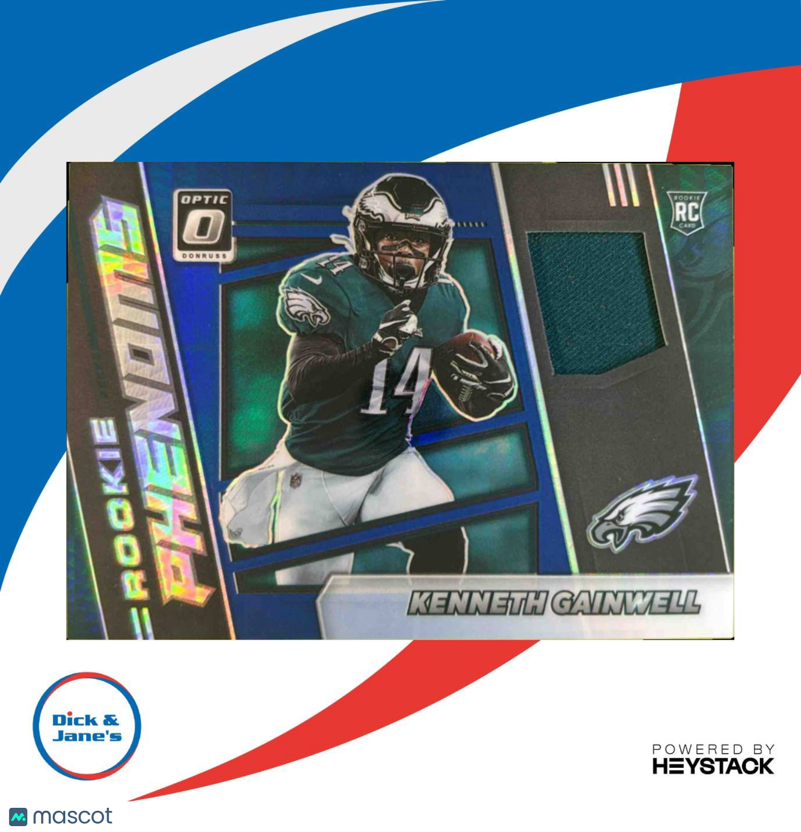 2021 Donruss Optic Kenneth Gainwell Rookie Phenoms Horizontal Blue Hyper Eagles