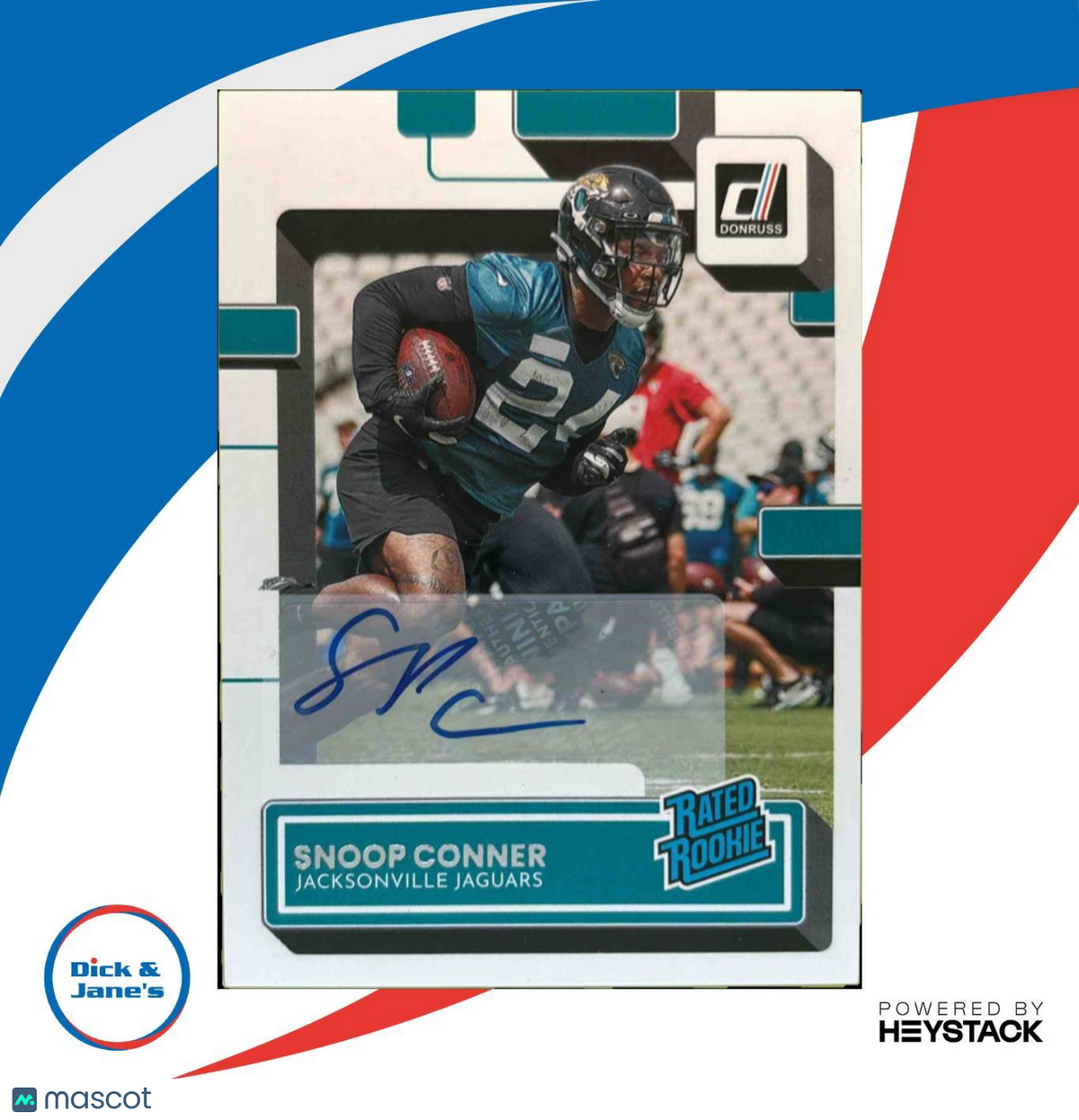 2022 Panini Donruss Snoop Conner Rated Rookie Auto #345 RC Jacksonville Jaguars