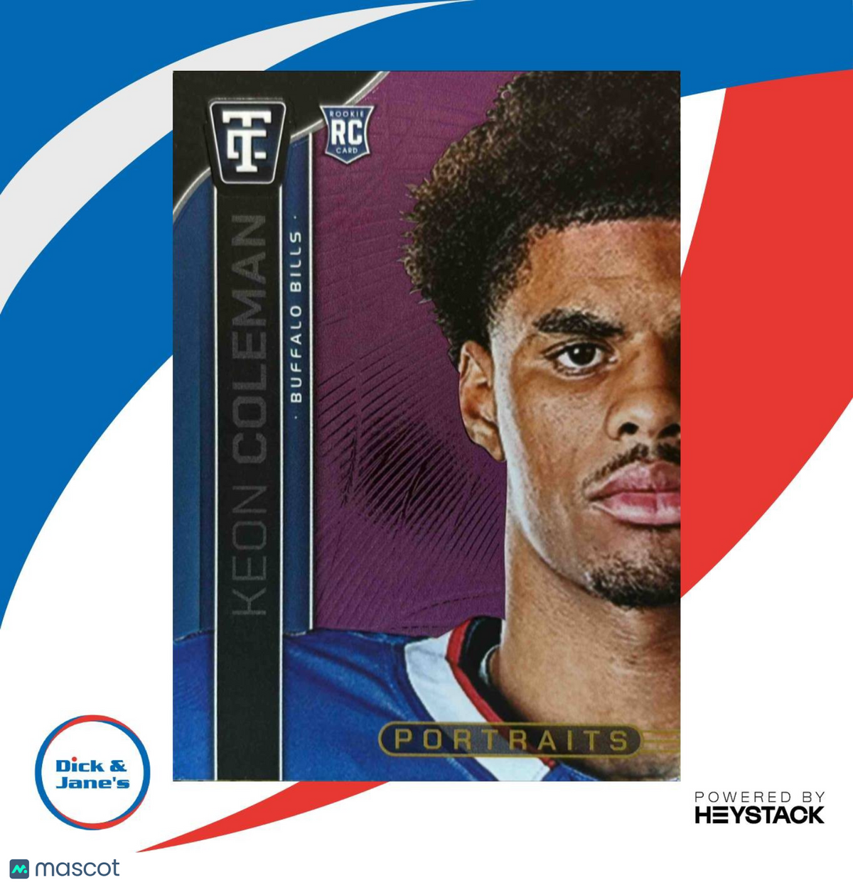 2024 Totally Certified Keon Coleman Portrait Mirror Purple /199 #15 Buffalo Bill