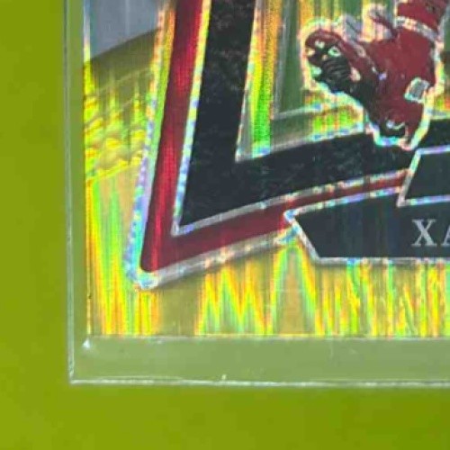 2024 Select Xavier Worthy Concourse Red and Yellow Prizm Shock #32 RC Chiefs