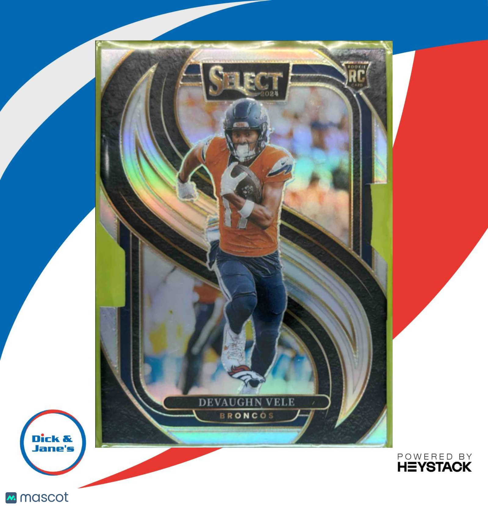 2024 Select Devaughn Vele Premier Silver Prizm Die-Cut #150 RC Denver Broncos