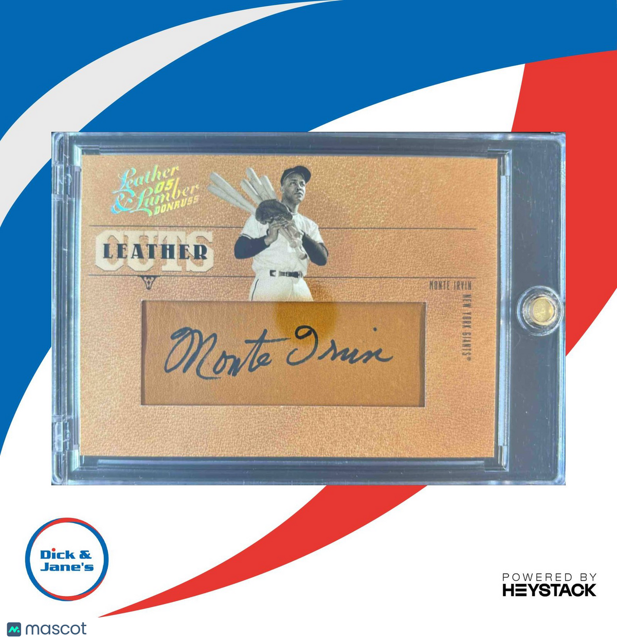 2005 Donruss Leather & Lumber Monte Irvin Cuts 43/96 #LC-44 Auto New York Giants