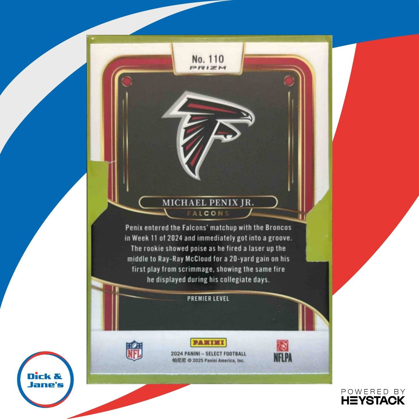 2024 Select Michael Penix Jr. Premier Silver Prizm Die-Cut #110 Atlanta Falcons