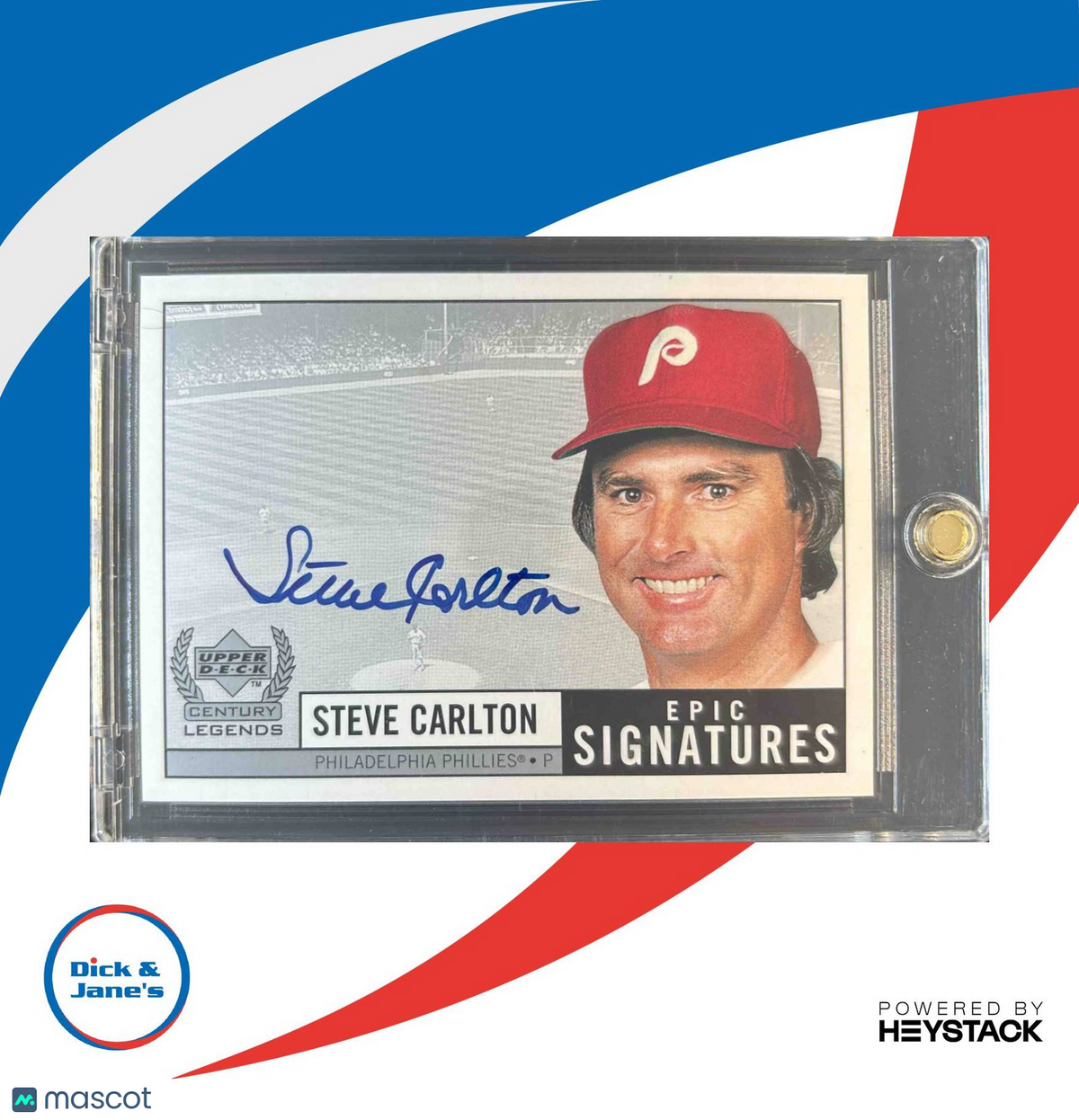 1999 Upper Deck Century Legends Steve Carlton Epic Signatures Auto Phillies