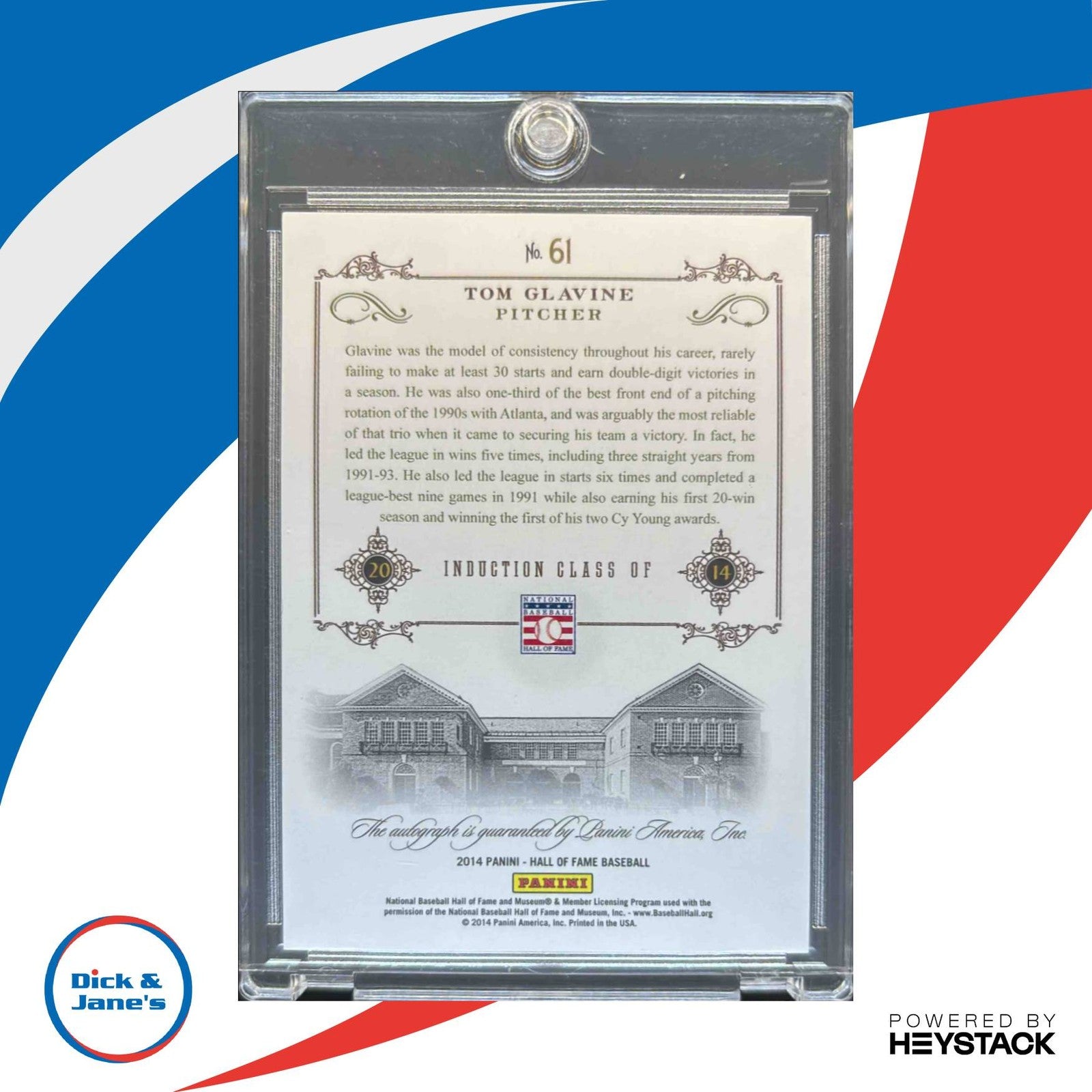 2014 Panini Hall of Fame 75th Tom Glavine Signatures #61 Auto Atlanta Braves