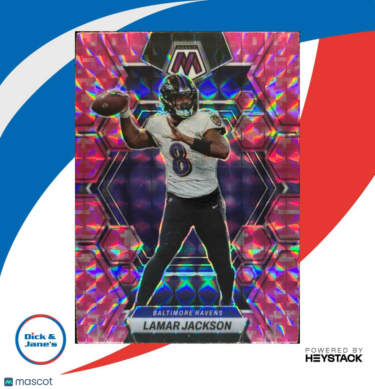 2023 Panini Mosaic Lamar Jackson Pink #13 Baltimore Ravens