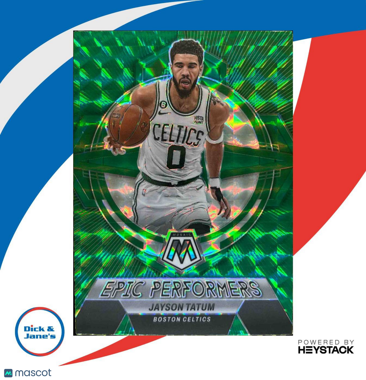 2022-23 Panini Mosaic Jayson Tatum Epic Performers Green #4 Boston Celtics