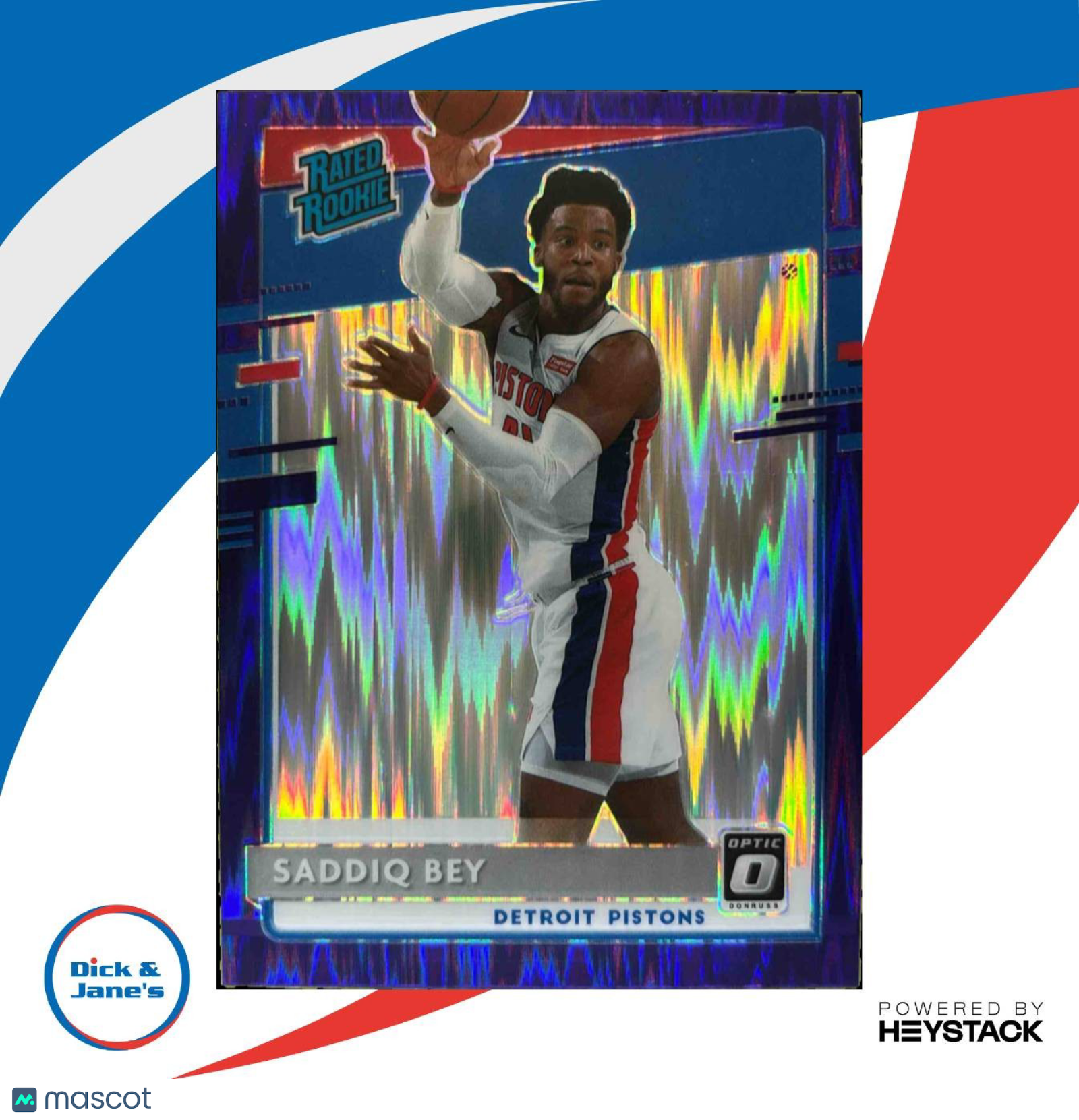 2020-21 Panini Donruss Optic Saddiq Bey Purple Shock #169 RC Detroit Pistons