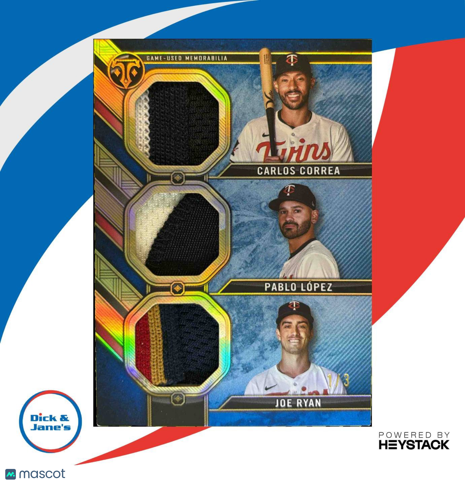 2024 Triple Threads Carlos Correa Lopez Joe Ryan Relic Combos Sapphire /3 Twins